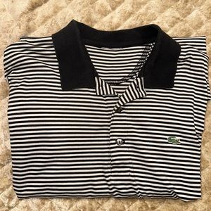 3XL Lacoste Polo Black and White striped